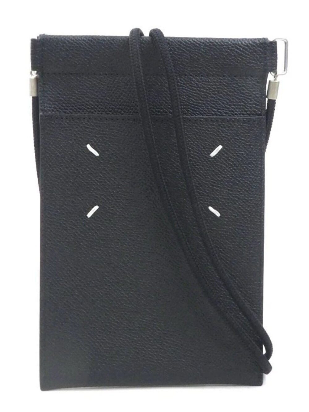 Maison Margiela Pouch Neck Pouch Black Leather/Silvertone